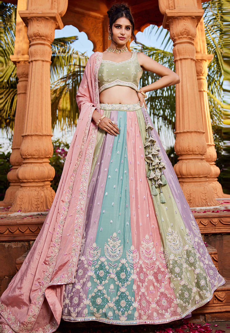 Multicolor Chiffon Lehenga Choli