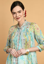 Load image into Gallery viewer, Multicolor Chinon Kurta Set With Palazzo
