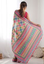 Load image into Gallery viewer, Multicolor Chinon Saree With Blouse
