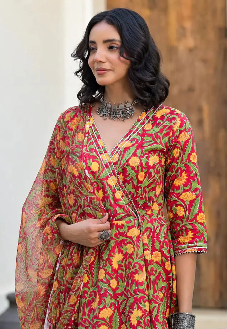 Multicolor Cotton Readymade Gharara Suit