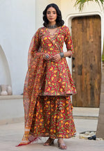 Load image into Gallery viewer, Multicolor Cotton Readymade Gharara Suit
