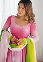 Load image into Gallery viewer, Multicolor Faux Georgette Readymade Pant Style Suit

