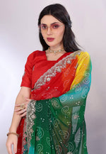 Load image into Gallery viewer, Multicolor Georgette Saree With Blouse
