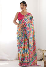 Load image into Gallery viewer, Multicolor Georgette Saree With Blouse
