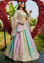 Load image into Gallery viewer, Multicolor Organza A Line Lehenga Choli
