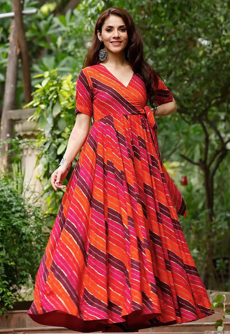 Multicolor Rayon Gown