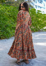 Load image into Gallery viewer, Multicolor Rayon Printed Gown
