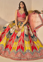 Load image into Gallery viewer, Multicolor Silk Lehenga Choli For Wedding
