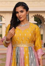 Load image into Gallery viewer, Multicolor Silk Long Anarkali Suit
