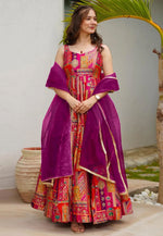 Load image into Gallery viewer, Multicolor Silk Readymade Anarkali Suit
