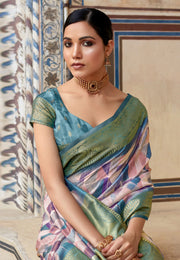 Multicolor Silk Saree With Blouse