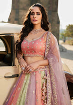 Load image into Gallery viewer, Multicolor Tissue Wedding Lehenga Choli
