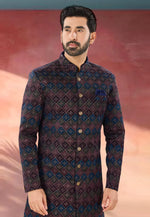 Load image into Gallery viewer, Multicolor Velvet Indo Western Sherwani
