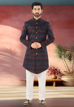 Load image into Gallery viewer, Multicolor Velvet Indo Western Sherwani

