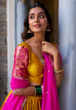 Load image into Gallery viewer, Mustard Art Silk Circular Lehenga Choli
