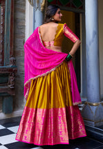 Load image into Gallery viewer, Mustard Art Silk Circular Lehenga Choli
