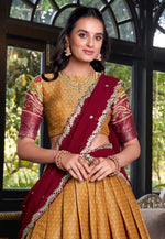Load image into Gallery viewer, Mustard Art Silk Lehenga Choli
