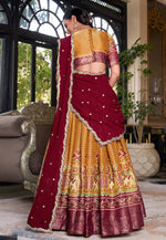 Load image into Gallery viewer, Mustard Art Silk Lehenga Choli
