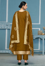 Load image into Gallery viewer, Mustard Banarasi Pant Style Suit
