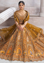 Load image into Gallery viewer, Mustard Banarasi Silk Lehenga Choli
