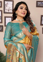 Load image into Gallery viewer, Mustard Banarasi Silk Saree
