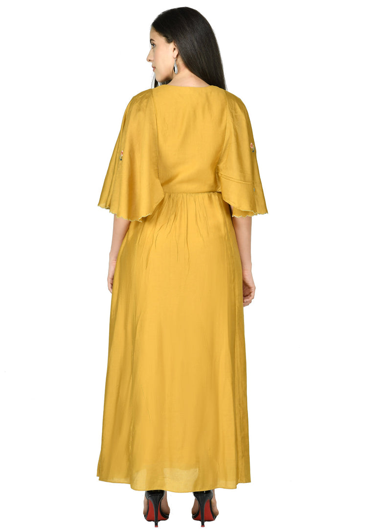 Mustard Chanderi Gown