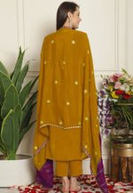 Load image into Gallery viewer, Mustard Chinon Chiffon Pant Style Suit
