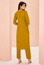 Load image into Gallery viewer, Mustard Chinon Kurta Set With Pent
