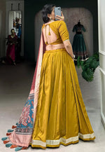 Load image into Gallery viewer, Mustard Chinon Silk Lehenga Choli
