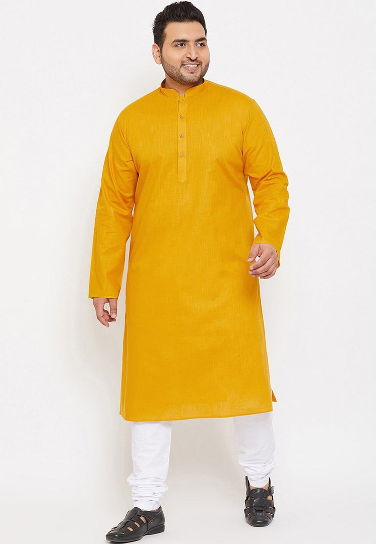 Mustard Cotton Kurta Pajama