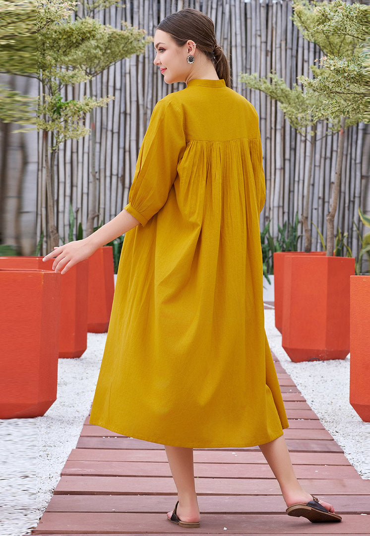 Mustard Cotton Long Tunic