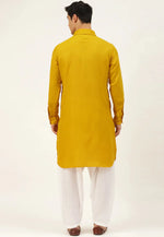 Load image into Gallery viewer, Mustard Cotton Pathani Suit
