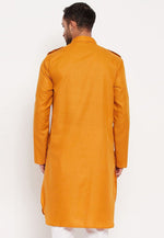 Load image into Gallery viewer, Mustard Cotton Pathani Suit
