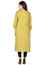 Load image into Gallery viewer, Mustard Cotton Rayon Kurta Set With Legging
