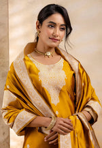 Load image into Gallery viewer, Mustard Cotton Readymade Pakistani Suit
