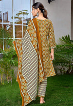 Load image into Gallery viewer, Mustard Cotton Readymade Pant Style Suit
