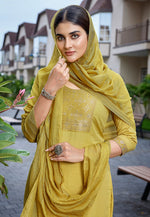 Load image into Gallery viewer, Mustard Cotton Readymade Pant Style Suit
