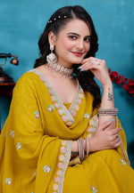 Load image into Gallery viewer, Mustard Georgette Circular Lehenga Choli
