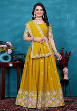 Load image into Gallery viewer, Mustard Georgette Circular Lehenga Choli

