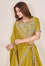 Load image into Gallery viewer, Mustard Georgette Circular Lehenga Choli
