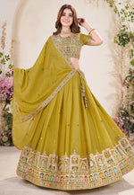 Load image into Gallery viewer, Mustard Georgette Circular Lehenga Choli
