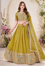 Load image into Gallery viewer, Mustard Georgette Circular Lehenga Choli
