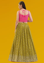 Load image into Gallery viewer, Mustard Georgette Circular Lehenga Choli
