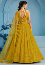 Load image into Gallery viewer, Mustard Georgette Circular Lehenga Choli
