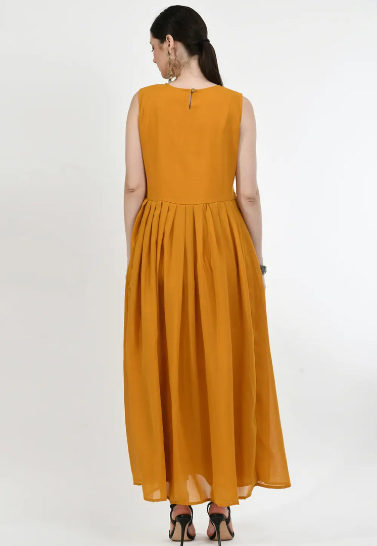 Mustard Georgette Gown