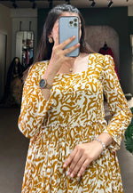 Load image into Gallery viewer, Mustard Georgette Printed Gown
