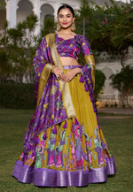 Load image into Gallery viewer, Mustard Jacquard Silk Lehenga Choli
