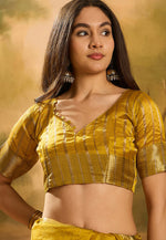 Load image into Gallery viewer, Mustard Khadi Saree With Blouse
