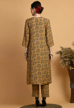Load image into Gallery viewer, Mustard Muslin Kurta Set With Pent
