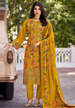 Load image into Gallery viewer, Mustard Muslin Pakistani Suit
